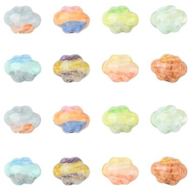 Imagem de UR URLIFEHALL 16 peças, 8 cores, contas de nuvem de acrílico, esmaltadas, tema meteorológico, contas desenhadas à mão, para chaveiro, pulseira, colar, artesanato, fabricação de joias