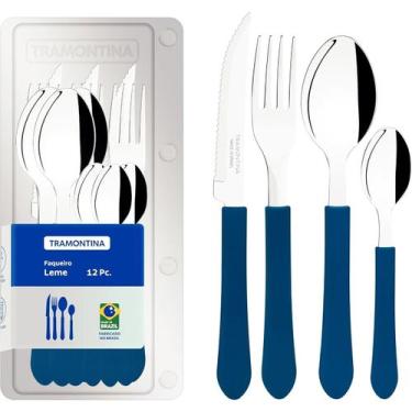 Imagem de Faqueiro Tramontina Aço Inox Leme 12 Pçs Cabo de Inox e Polipropileno,