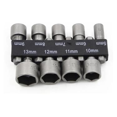 Imagem de BYYINGSUS 9/14 peças chave sextavada chave de fenda conjunto de chaves de fenda adaptador de broca para ferramenta de alça de chave de fenda elétrica (9 peças)