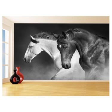 Imagem de Papel De Parede Animais Casal Cavalos Fazenda 3,5M Anm335