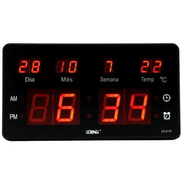 Imagem de Relógio Parede Mesa Led Digital Calendário Termômetro Le2115 Homologação: 149822010251