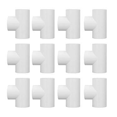 Imagem de aqxreight 12 Peças de Encaixes de Tubulação Em T de PVC para Encanamento, Abastecimento e Irrigação, Conectores de Plástico para Uso Doméstico e de Jardim (32 mm)