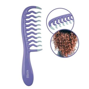 Imagem de Pente de Cabelo para Cachos Soltos e Ondas Roxa Ricca