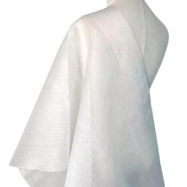 Imagem de 14 Momme seda linho voile roupas tecido natural Telas tule vestidos para mulheres para costura por jardas SLV14L (branco natural, 1 jarda)