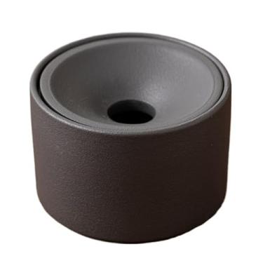 Imagem de Cinzeiro Cinzeiro de cerâmica gradiente de cor sólida para casa, sala de estar, quarto, mesa de trabalho, escritório, exterior, cinzeiro (preto)