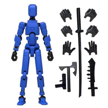 Imagem de Schythely Titan T13 Action Figures Set -(Assembly Completed) Robot Action Figure Fidget Toys for Nova N13 Anime Figures with 3D Lucky Dummy 13 Robot Figures Multi Movable Joints Gifts (Blue)