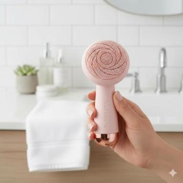 Imagem de Escova de Limpeza Facial Recarregável com Massagem – 4 Modos, Silicone Macio, À Prova d’Água, Ideal para Skincare Diário