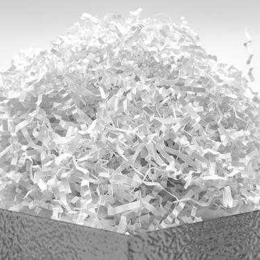 Imagem de DOTUHAO Papel cortado enrugado, papel enrugado de cor branca, enchimento de cesta de presente de 227 g, fragmentos de enchimento de caixa de presente, grama de ráfia, ótimo para embrulhar, encher