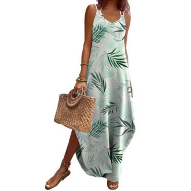 Imagem de Vestido Zeagoo Tropical para mulheres com estampa floral sem mangas