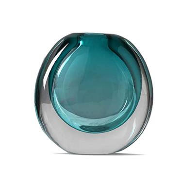 Imagem de CYYHGD Vasos de flores vaso de vidro moderno geométrico transparente decoração vaso 5,3 polegadas pequeno arranjo floral vasos decorativos sala de estar decoração de escrita