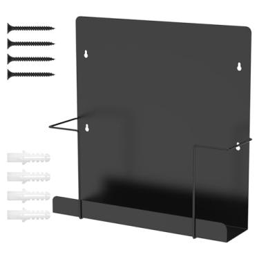 Imagem de Suporte de vinil para armazenamento de vinil, suporte de vinil de metal, preto fosco, suporte de parede decorativo, serve para 30 LPs para exibição de CD, escritório, casa (preto, 1)