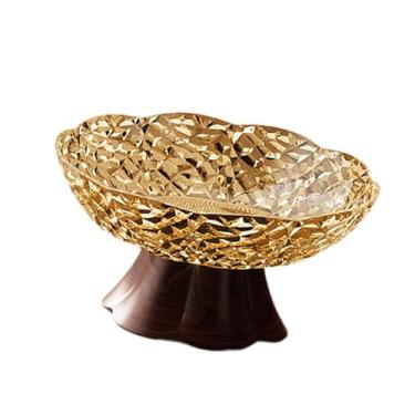Imagem de Generic Fruteira com Pé Alto, Bandeja para Frutas, Prato para Doces, Pedestal, Tigela Decorativa, Centro de Mesa, Decoração para Doces, Lanches, Sala de Estar, M Brown