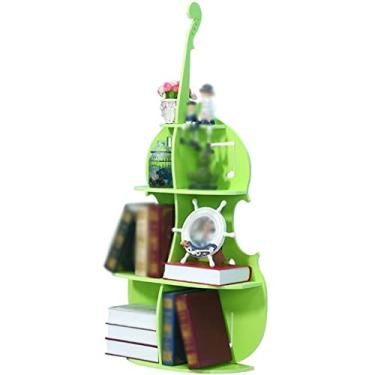 Imagem de Prateleiras de livros de estante para escritório cremalheira criativa em forma de violoncelo, estante de livros de design oco simples, rack de livro de fotos de quarto, ornamento art deco (cor: cor