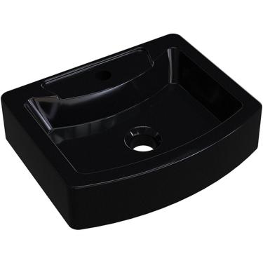 Imagem de Cuba de Apoio Retangular C01 Para Banheiro RT41 Aria Preto Brilho - Lyam Decor