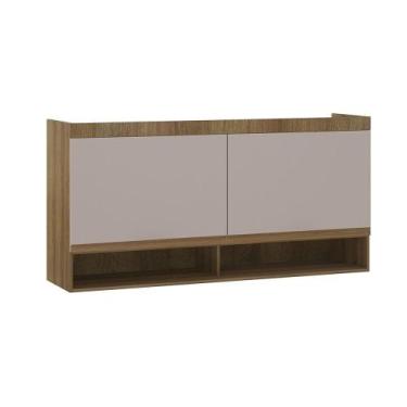 Imagem de Armário Aéreo Maleiro Modulado 2 Pts 165cm Veneza Luciane Mó Avelã Pf/