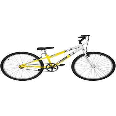Imagem de Bicicleta de Passeio Ultra Bikes Esporte Bicolor Rebaixada Aro 26 Reforçada Freio V-Brake Sem Marcha Amarelo/Branco
