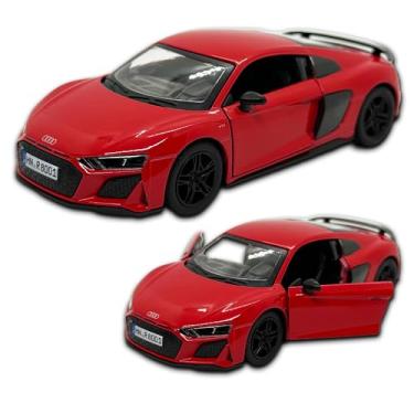 Imagem de Carrinho De Ferro Miniatura Audi Rs Coupe 2020 Kinsmart 1/38, 12,5 de comprimento, em metal, Miniatura de carro colecionável, abertura de portas laterais, rodinhas em borracha com fricção (Vermelho)