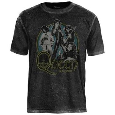 Imagem de Camiseta de Banda Queen em Algodão Manga Curta Gola Redonda-Unissex