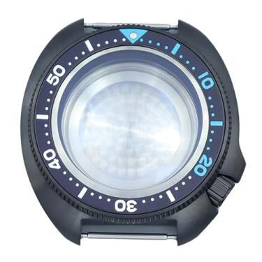 Imagem de FEIYASHI Caixa de relógio preta de aço inoxidável de mergulho luxuosa de 44 mm, vidro de safira, à prova d'água, 100 m, para NH35 NH36/34, peça de relógio com movimento, Anel Chapter preto escuro 11