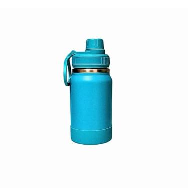 Imagem de Garrafa Térmica Infantil 350ml Aço Inoxidavel Duplo Isolamento Térmico Tampa de Segurança Anti Vazamento Base Antiderrapante Livre de BPA (Azul Claro)