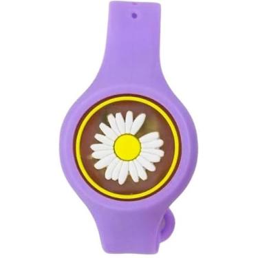 Imagem de Pulseira Repelente Infantil Anti Mosquito – Formato de Relógio em Silicone Divertido | Proteção Segura e Colorida para Crianças contra Insetos (Roxo)