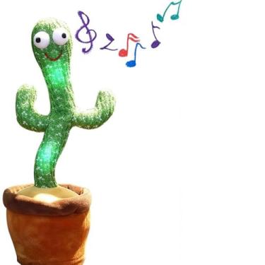 Imagem de Dancing Cactus Interativo, Brinquedo Musical com Luz LED, Pelúcia Verde, Dança e Canta, Presente para Crianças