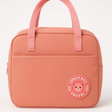 Imagem de Bolsa Térmica Marmiteira Lancheira 4L Compacta para Marmita Bebida Academia Praia Trabalho Viagem Camping Prova de Vazamentos Masculina Feminina Refeição Fria ou Quente (Salmão)