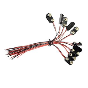 Imagem de TECKEEN Conector de bateria de 9 V, conector de fivela de bateria tipo I Conexão de cabo longo para equipamentos com 9V
