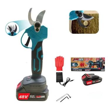 Imagem de 2X Tesoura Poda Galho De Árvore Elétrica S/ Fio 48V Bivolt A