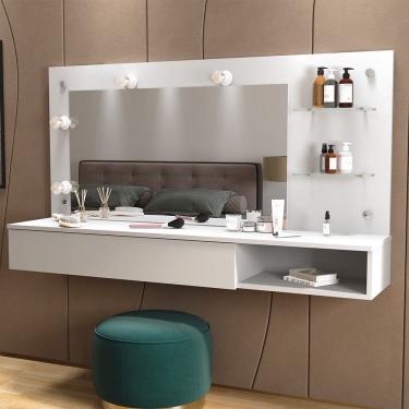 Imagem de Penteadeira Camarim Suspenso Lumiere Branco Fosco Mobler