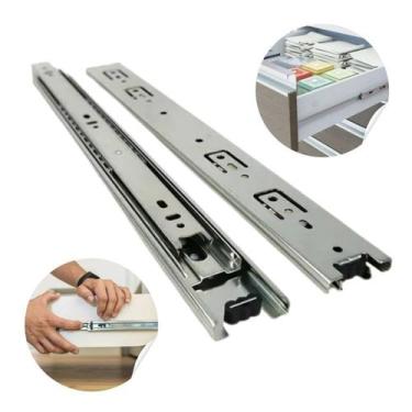 Imagem de Kit 2 Corrediças 50cm Telescópicas Light Aço 35mm 1 Par - Kompraki