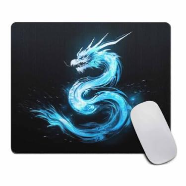Imagem de Amcove Mouse pad design exclusivo mouse pad dragão azul legal para jogos mousepad retangular borracha antiderrapante mouse pad gaming mouse pad