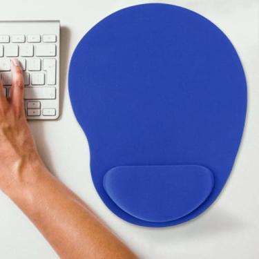 Imagem de 1 peça ergonômico confortável descanso de pulso mousepad tapete de mouse pad suporte PC antiderrapante para jogos pulseira, 23 * 18 * 2 cm (azul)