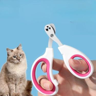 Imagem de Tesoura de unhas para animais de estimação, específica para gatos, cortador de unhas, cortador de unhas para iniciantes, orifício redondo de segurança