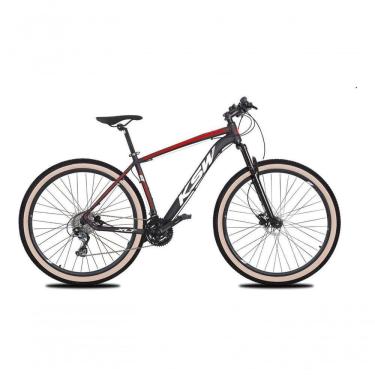 Imagem de Bicicleta Aro 29 Ksw Xlt 24v K7 Câmbios Shimano Freio Hidráulico Garfo Trava Pneu Faixa - Preto/vermelho/branco Tam.17