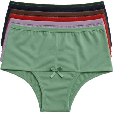 Imagem de Kit 9 Calcinhas Cintura Alta Feminina Confortável Básica Pós Parto Cós