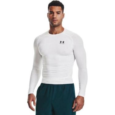 Imagem de Camiseta Under Armour Heatgear Manga Longa Masculina, Branco, Preto, G