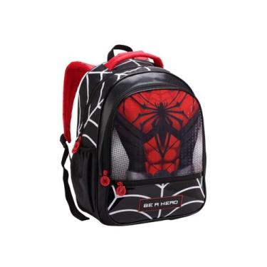 Imagem de Mochila Spider Dark Creche Infantil Meninos Herói Resistente - Denlex