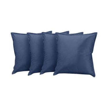 Imagem de Kit 4 Almofadas Decorativas Bali Veludo Azul  - Azul 