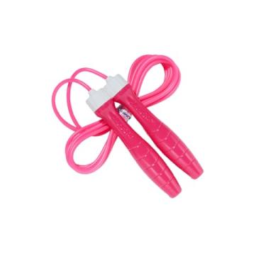 Imagem de KSY Corda de salto de cristal infantil (K-510, rosa) – Corda de pular de PVC durável para crianças de 6 a 12 anos – Leve, ajustável e sem emaranhados – Feita na Coreia