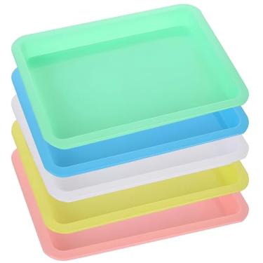 Imagem de Pacote com 5 bandejas de miçangas para fabricação de joias, organizador de artesanato de plástico A5, armazenamento retangular para materiais de artes e artesanato, colorido e resistente
