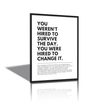 Imagem de SFXYRTAH You Were Hired to Change It Motivational Wall Art Empowering Canvas Wall Decor Pictures Inspirational Poster Prints for Office Desk Classroom Home Decor Sem moldura
