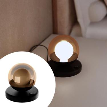 Imagem de Abajur Luminaria De Mesa Dama Moderno Com Interruptor Com Globo Vidro 