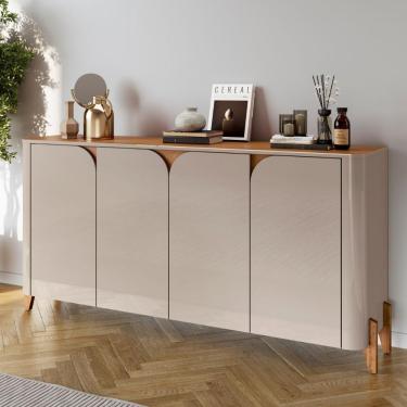 Imagem de Buffet 4 Portas De Bater Portland Off White/cedro