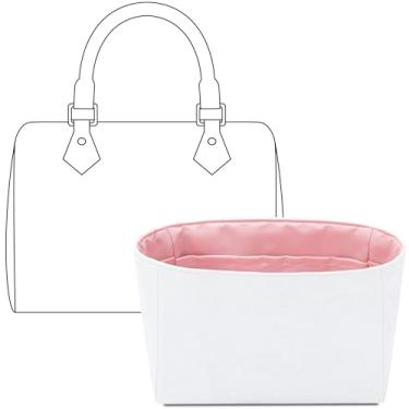 Imagem de FANJI Project Bolsa organizadora para bolsa LV Speedy Nano, ajuste personalizado no interior premium rosa Sakura, leve, resistente à água, acessórios para inserção de bolsa