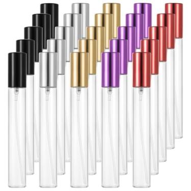 Imagem de LUMINFLY 25 frascos de perfume recarregáveis, atomizadores de vidro tamanho viagem de 15 ml, 5 cores