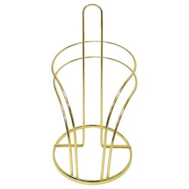 Imagem de LUMINFLY Suporte de toalha de papel dourado independente, suporte de rolo de bancada, aço carbono, 30 x 13 cm, perfeito para cozinhas