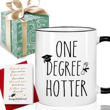 Imagem de Puouoonyi Presentes de formatura para mulheres e homens - Caneca de café One Degree Hotter 325 g, 2025 Funny College, mestrado, doutorado, enfermagem e enfermeira, presentes de graduação do ensino