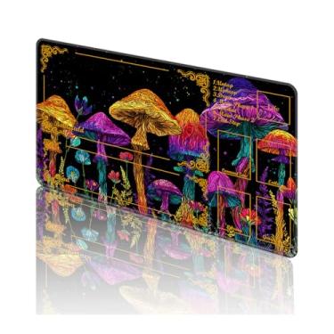 Imagem de TOEMZTFT Playmat for MTG, with Free Storage Bags,Game Mat 24 x 14 inches, TCG and Board Game Mat for Cards,Mousepad Desk Mats，Colorful Mushrooms