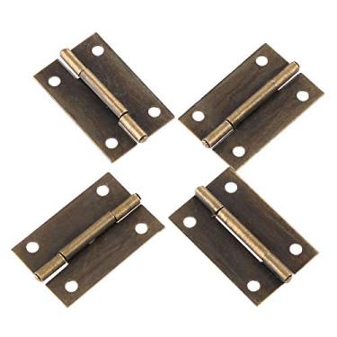 Imagem de 4 pcs 38x25mm Antique Bronze Mobiliário Dobradiça Jóias Caixa de Jóia Porta De Porta De Porta Dobradiça Para Madeira Jóias Caixa De Móveis Hardware YYDFPIIA